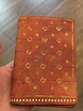 Red Embossed Leather Wallet